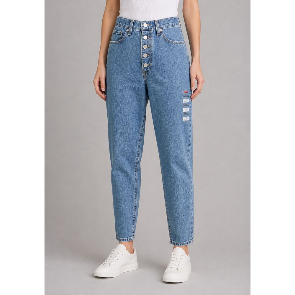Levi's Mom High-Waisted Mom Jean Exposed Button Front Rigid Blue 25